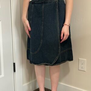 Harve Benard Dark Denim A-Line Skirt